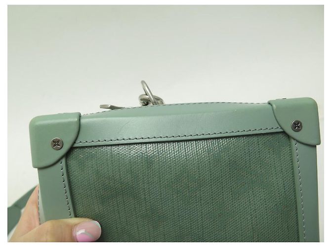 NUOVA LOUIS VUITTON SOFT TRUNK BORSA A SPALLA IN TELA E PELLE CON MONOGRAMMA Blu - vista 11