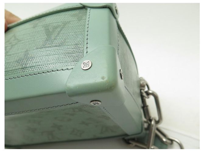 NUOVA LOUIS VUITTON SOFT TRUNK BORSA A SPALLA IN TELA E PELLE CON MONOGRAMMA Blu - vista 12