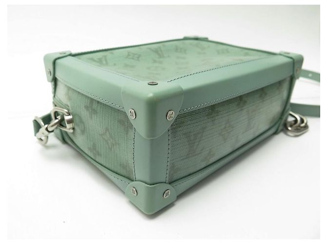 NUOVA LOUIS VUITTON SOFT TRUNK BORSA A SPALLA IN TELA E PELLE CON MONOGRAMMA Blu - vista 3