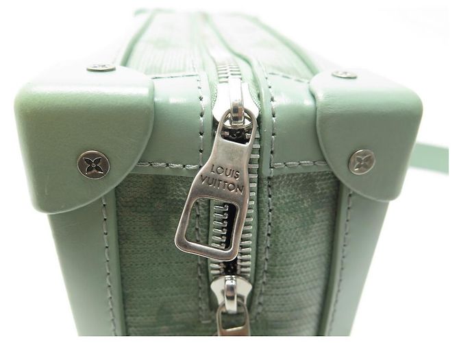 NUOVA LOUIS VUITTON SOFT TRUNK BORSA A SPALLA IN TELA E PELLE CON MONOGRAMMA Blu - vista 5
