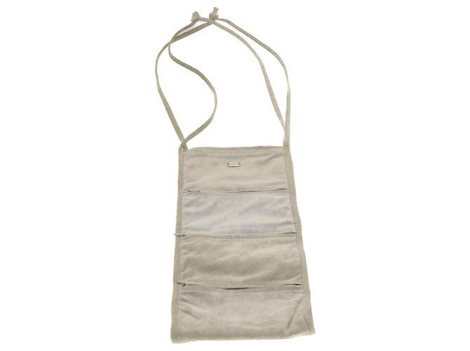 CHANEL Pochette da parete Suede Grey CC Auth bs5681 Marrone - vista 13