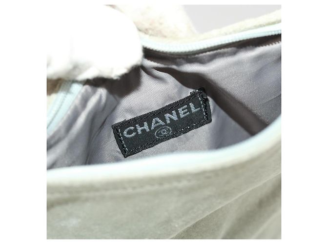 CHANEL Pochette da parete Suede Grey CC Auth bs5681 Marrone - vista 17