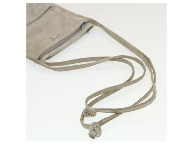 CHANEL Pochette da parete Suede Grey CC Auth bs5681 Marrone - vista 7