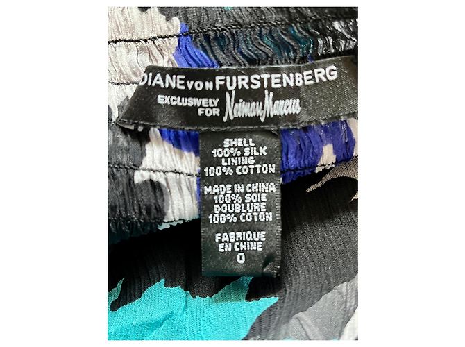 Diane Von Furstenberg Vestido de seda DvF Tarot, maxi Negro Azul - vista 4