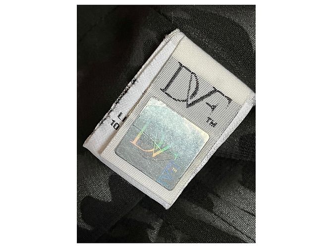 Diane Von Furstenberg DvF CARPREENA Mini Vestido Floral Celeste Dove Bloom. Negro Azul claro - vista 6