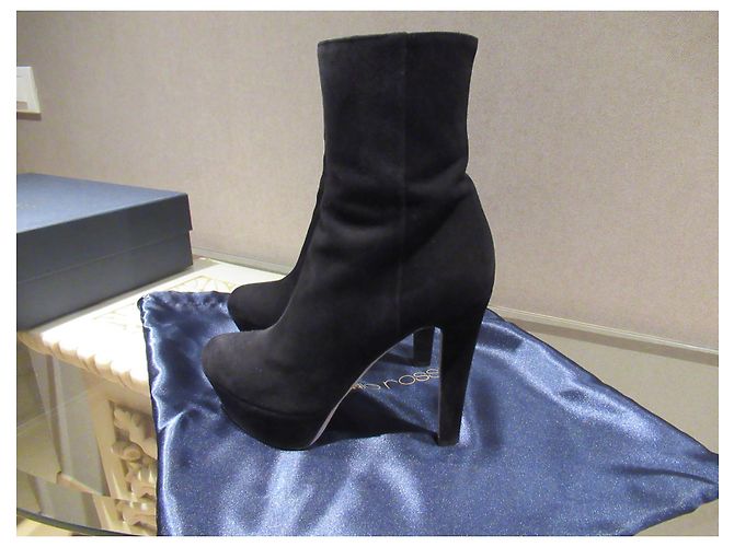 Botas plataforma sergio rossi ante negro - vista 4