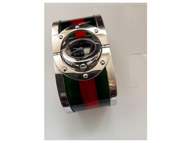 Gucci Uhr rot grün Glas - Ansicht 5