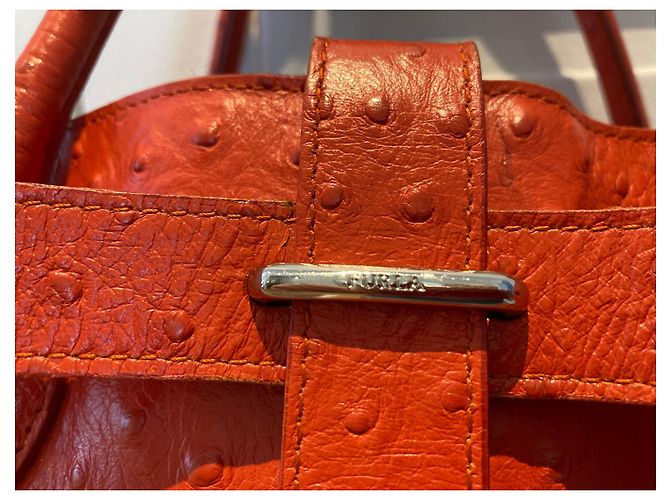 Borsa Furla in pelle di struzzo rossa Rosso - vista 2