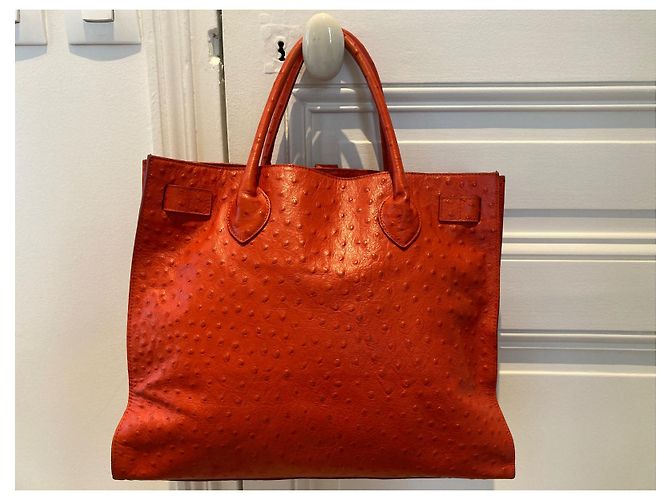 Borsa Furla in pelle di struzzo rossa Rosso - vista 3