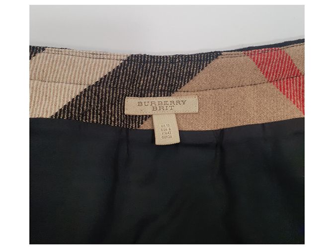 Falda de lana plisada negra Burberry Negro - vista 5