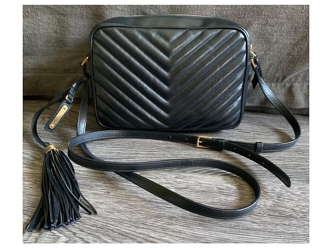 Borsa Lou Camera Saint Laurent in pelle trapuntata nera Nero - vista 3