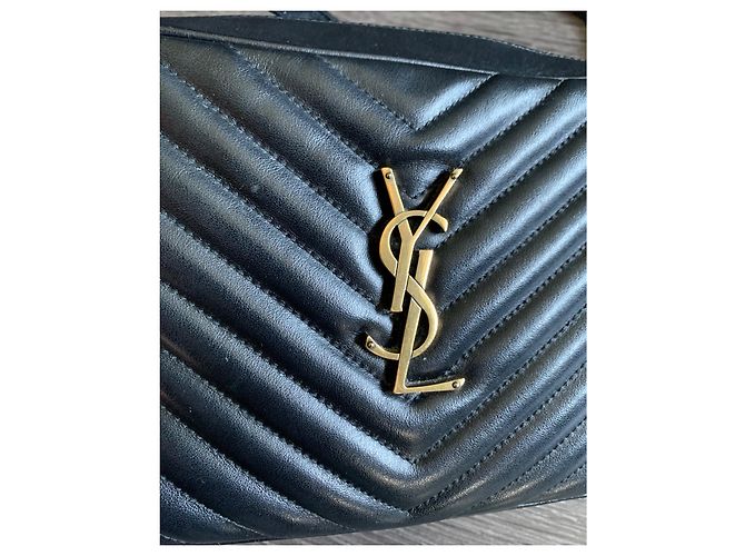 Borsa Lou Camera Saint Laurent in pelle trapuntata nera Nero - vista 7
