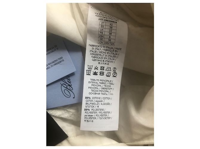 Pantalones anchos de encaje de algodón Blumarine Blancos - vista 4