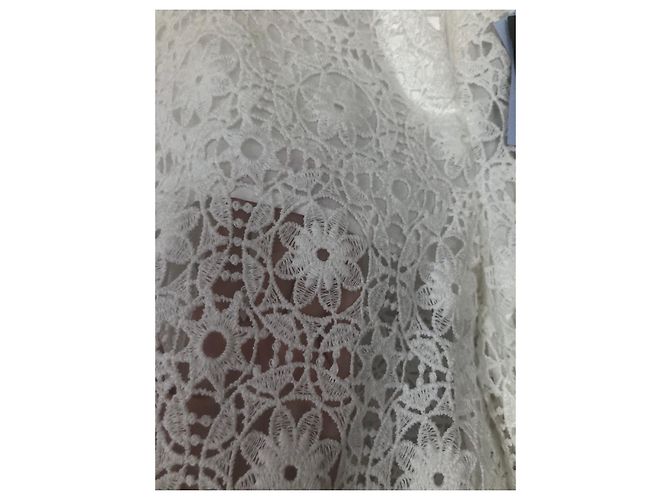 Pantalones anchos de encaje de algodón Blumarine Blancos - vista 7