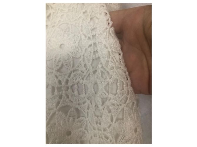 Pantalones anchos de encaje de algodón Blumarine Blancos - vista 8