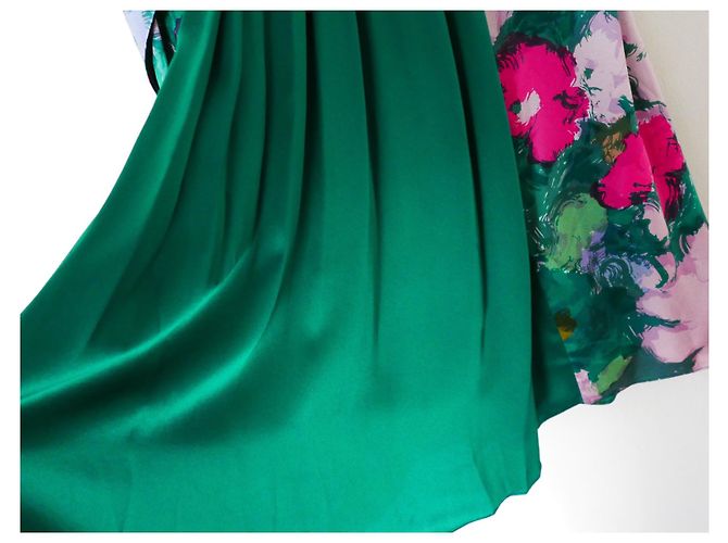 Balenciaga Resort 2008 Trägerloses Kleid mit Blumenmuster Mehrfarben Dunkelgrün - Ansicht 4