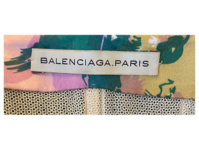 Balenciaga Resort 2008 Trägerloses Kleid mit Blumenmuster Mehrfarben Dunkelgrün - Ansicht 7