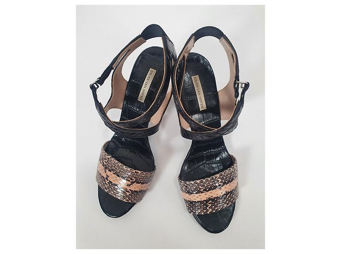 Sandali Dries Van Noten in pelle serpente Multicolore - vista 4