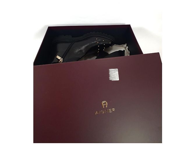 Botines Aigner Amanda de cuero negro - vista 8