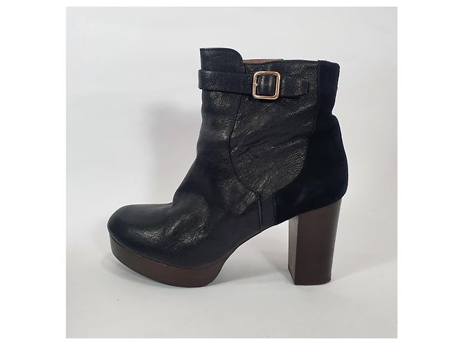 Stivaletti Filippa K in pelle e scamosciato nero - vista 2