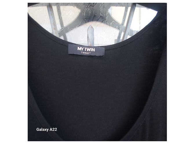 Twin Set Schwarzes besticktes Midlänge Kleid - Ansicht 3