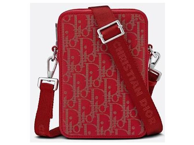Pochette Messenger Dior Oblique Galaxy World Tour Rossa Pelle Rosso - vista 2
