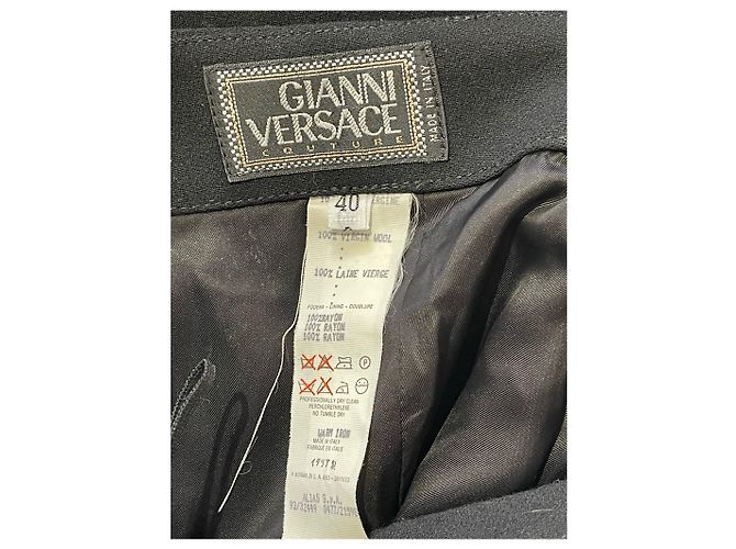 FALDA GIANNI VERSACE T.IT 40 Lana Negro - vista 3