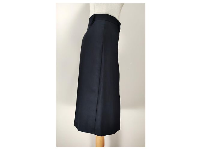 Falda midi Prada azul marino de lana y mohair - vista 2