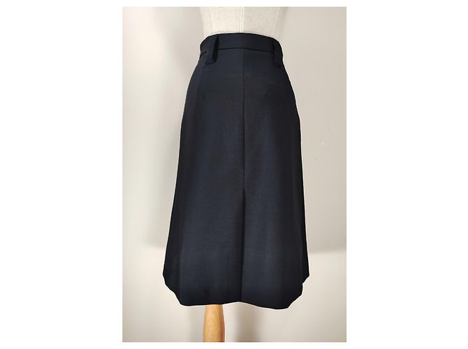 Falda midi Prada azul marino de lana y mohair - vista 3
