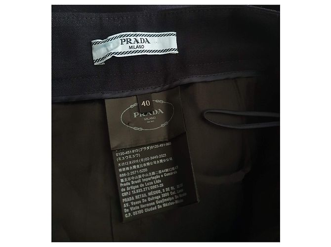 Falda midi Prada azul marino de lana y mohair - vista 4