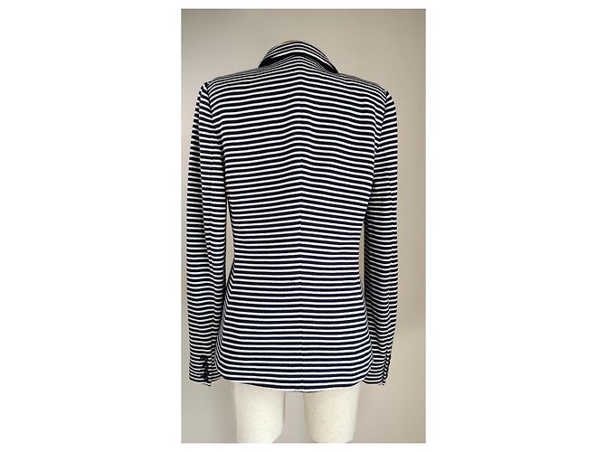 Ralph Lauren Navy Blue White Striped Blazer - view 4