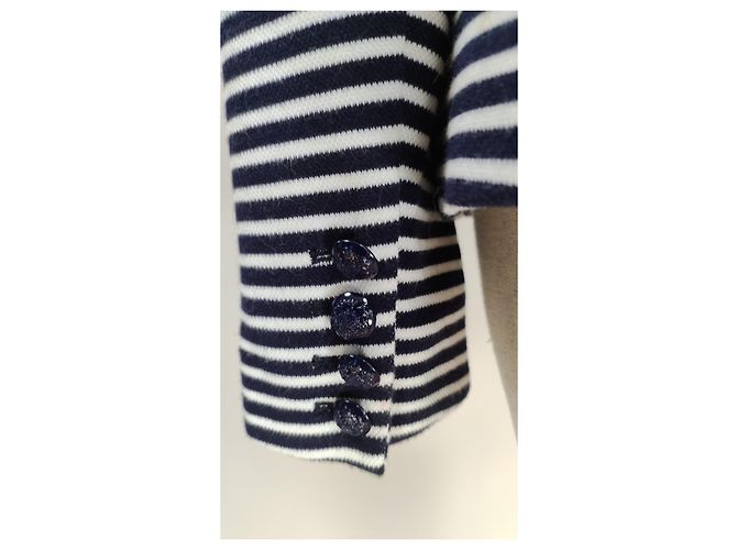 Ralph Lauren Navy Blue White Striped Blazer - view 5