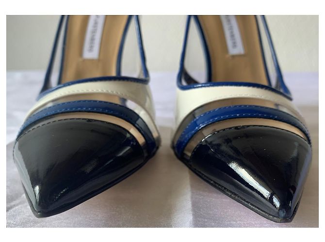 Diane Von Furstenberg BECCA TOO décolleté vernice nero bianco blu - vista 4