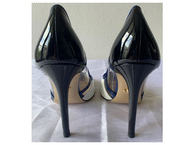 Diane Von Furstenberg BECCA TOO décolleté vernice nero bianco blu - vista 6