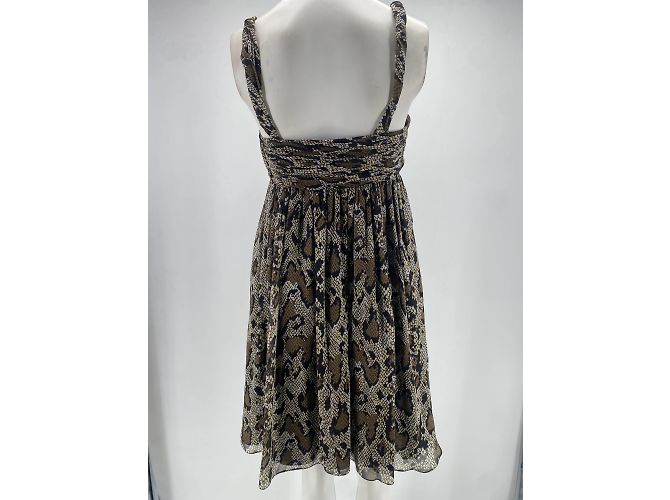 Céline Vestido Celine T.FR 38 Seda Castaño - vista 3
