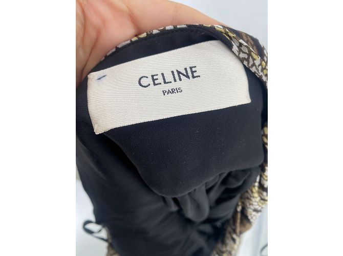 Céline Vestido Celine T.FR 38 Seda Castaño - vista 4