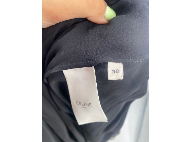 Céline Vestido Celine T.FR 38 Seda Castaño - vista 5