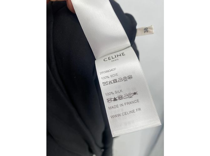 Céline Vestido Celine T.FR 38 Seda Castaño - vista 6