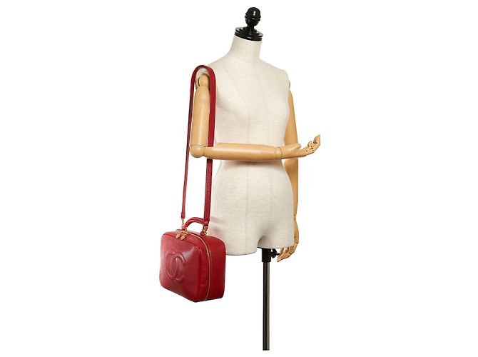 Chanel Red CC Lunch Box Vanity Case Rot - Ansicht 10