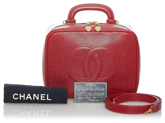 Chanel Red CC Lunch Box Vanity Case Rot - Ansicht 11