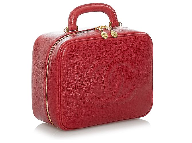 Chanel Red CC Lunch Box Vanity Case Rot - Ansicht 2
