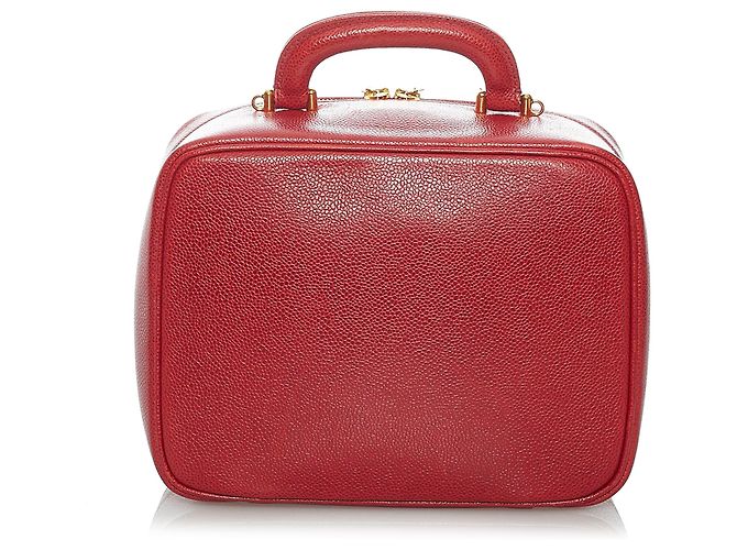 Chanel Red CC Lunch Box Vanity Case Rot - Ansicht 3