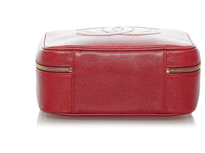 Chanel Red CC Lunch Box Vanity Case Rot - Ansicht 4