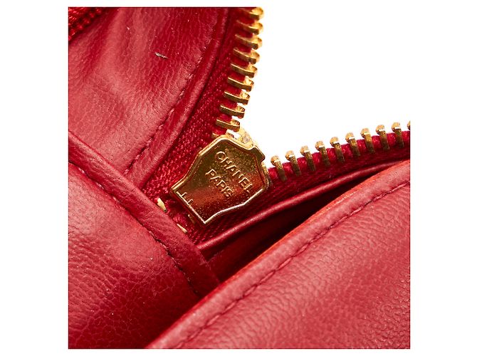 Chanel Red CC Lunch Box Vanity Case Rot - Ansicht 9