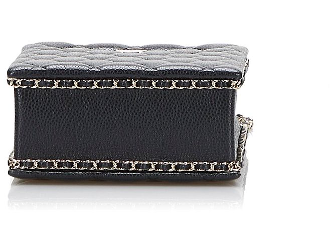 Borsa da sera Chanel Mini Caviar Nera con catena e ritaglio Nero - vista 4