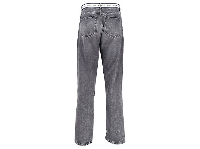 Everyday Vaqueros de algodón gris con logo en la cintura de Balenciaga - Ansicht 3