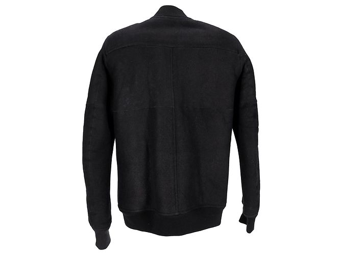 Rick Owens Bomberjacke mit Reißverschluss vorne aus schwarzem Lammfell - Ansicht 2
