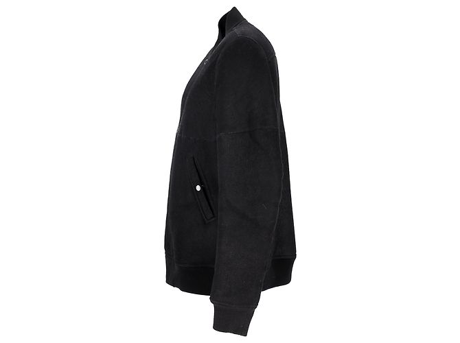 Rick Owens Bomberjacke mit Reißverschluss vorne aus schwarzem Lammfell - Ansicht 3