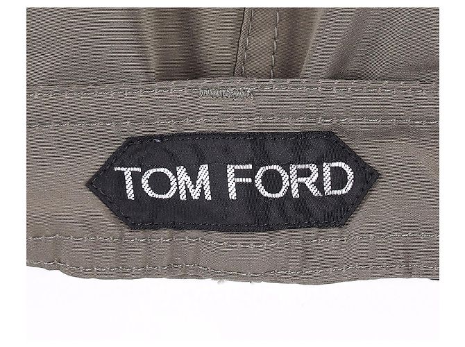 Tom Ford Technical Faille Maßgeschneiderte Shorts aus Khaki-Polyester Grün - Ansicht 4