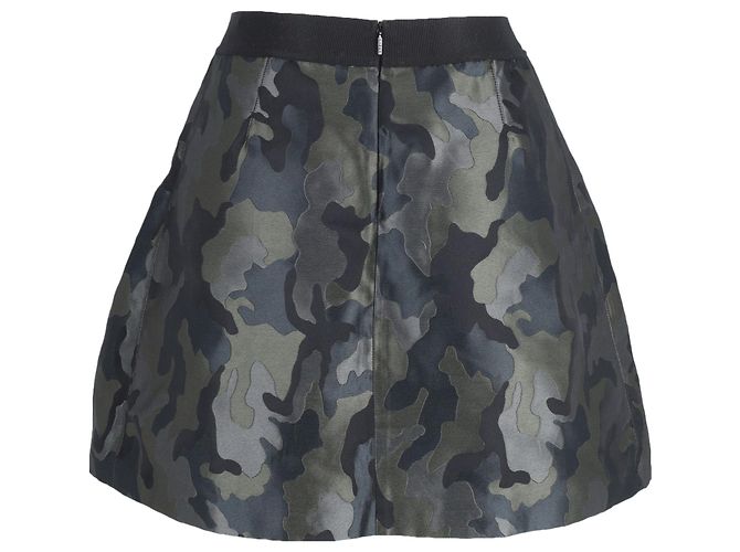 Pinko Camou Plissee-Minirock aus olivgrünem Polyester - Ansicht 3